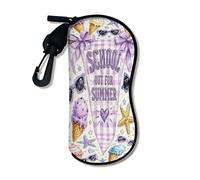 Funda suave de verano para gafas, diseño de helado y estrella de mar, fundas de seguridad con cierre de cremallera, almacenamiento portátil, bolsa de neopreno para gafas de lectura, funda de 3 x 7