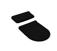 Funda suave for asiento de inodoro, juego tapa elástica y alfombrilla for depósito, paquete 2 almohadillas elásticas universales resistentes al desgaste, accesorios baño(Black)