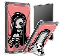 Funda suave para Amazon Kindle de 11ª generación 2022 de 6 pulgadas, parte trasera transparente con linda chica zombi, protección de esquinas a prueba de golpes con soporte duro