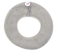 Funda suave para asiento de inodoro con cierre de gancho, material de elastano lavable para calidez y beneficios sanitarios en meses fríos (gris)
