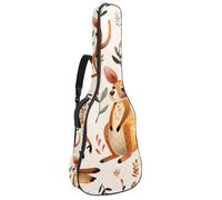 Funda suave para guitarra acústica de 43 pulgadas con correa de mochila y 2 bolsillos, diseño de canguro de dibujos animados de resorte, mochila sin relleno, impermeable, tela Oxford, bolsa para