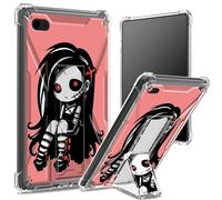 Funda suave para iPad de 9.7 pulgadas, iPad 6ª 5ª generación 2018 2017, iPad Air 2/iPad Air, parte trasera transparente con linda chica zombi, protección de esquinas a prueba de golpes con soporte