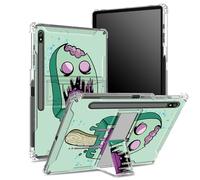 Funda suave para Samsung Galaxy Tab S8 Plus 2022/S7 FE 2021/S7 Plus 2020 de 12.4 pulgadas con soporte para bolígrafo S, parte trasera transparente con helado zombi, cubierta de protección de esquina