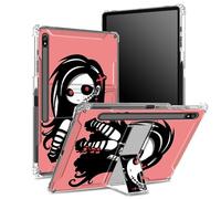 Funda suave para Samsung Galaxy Tab S8 Plus 2022/S7 FE 2021/S7 Plus 2020 de 12.4 pulgadas con soporte para bolígrafo S, parte trasera transparente con linda chica zombi, cubierta de protección de