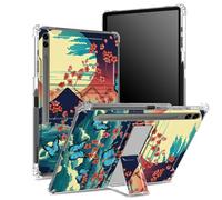 Funda suave para Samsung Galaxy Tab S9 FE Plus de 12.4 pulgadas 2023 SM-X610/ X616B/X618U con soporte para bolígrafo S, parte trasera transparente con soporte Fuji Sakura Butterfly, cubierta