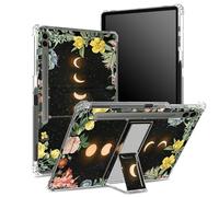Funda suave para Samsung Galaxy Tab S9 FE Plus de 12.4 pulgadas 2023 SM-X610/ X616B/X618U con soporte para bolígrafo S, parte trasera transparente con flor de luna, cubierta de protección de esquina