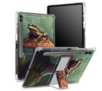 Funda suave para Samsung Galaxy Tab S9 FE Plus de 12.4 pulgadas 2023 SM-X610/ X616B/X618U con soporte para bolígrafo S, parte trasera transparente con seta de rana, cubierta de protección de esquina