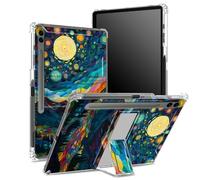 Funda suave para Samsung Galaxy Tab S9 FE Plus de 12.4 pulgadas 2023 SM-X610/ X616B/X618U con soporte para bolígrafo S, parte trasera transparente con noche brillante, cubierta de protección de