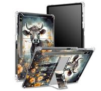 Funda suave para Samsung Galaxy Tab S9 FE Plus de 12.4 pulgadas 2023 SM-X610/ X616B/X618U con soporte para bolígrafo S, parte trasera transparente con margarita de vaca, cubierta de protección de