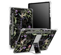 Funda suave para Samsung Galaxy Tab S9 FE Plus de 12.4 pulgadas 2023 SM-X610/X616B/X618U con soporte para bolígrafo S, parte trasera transparente con colibrí de flores silvestres, cubierta de