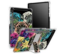 Funda suave para Samsung Galaxy Tab S9 FE Plus de 12.4 pulgadas 2023 SM-X610/ X616B/X618U con soporte para bolígrafo S, parte trasera transparente con pugs de color, cubierta de protección de esquina