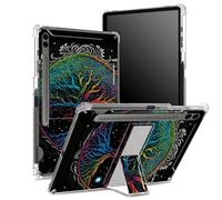 Funda suave para Samsung Galaxy Tab S9 FE Plus de 12.4 pulgadas 2023 SM-X610/X616B/X618U con soporte para bolígrafo S, parte trasera transparente con árbol de color artístico, cubierta de protección