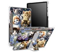Funda suave para Samsung Galaxy Tab S9 FE Plus de 12.4 pulgadas 2023 SM-X610/ X616B/X618U con soporte para bolígrafo S, parte trasera transparente con familia de gatos, cubierta de protección de
