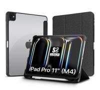 Subblim Funda Clear Shock Case iPad Pro 11 (2024) M4 — Borde reforzado, Ranura Apple Pencil Negra