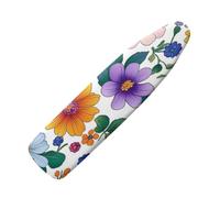 Funda Tabla de Planchar 110X30 Flores Naranjas Púrpuras Funda para Tabla De Planchar, Elástica para Tabla De Planchar, Ajustable, Reflecta Vapor Y Calor,Lavable, Duradera
