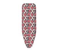 Funda Tabla de Planchar Flor Rosa Negra Funda Plancha Universal Ajustable Montaje Fácil con Elástico Ironing Board Cover Refleja Calor para Planchar Rápido Fundas Mesa Plancha 110x33cm