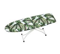 Funda Tabla de Planchar Hojas Verdes Blancas Funda Plancha Universal Ajustable Montaje Fácil con Elástico Ironing Board Cover Refleja Calor para Planchar Rápido Fundas Mesa Plancha 120x40cm