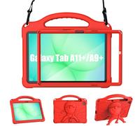 Funda Tablet Samsung Galaxy Tab A11+/A9+ Niños 11 Pulgadas 2025/2023, Sonlaryin Ligera a Prueba de Golpes Funda Tablet con Pantalla Incorporada Bandolera y Soporte para Asa, Rojo