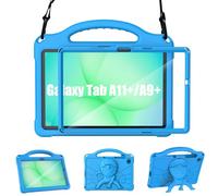 Funda Tablet Samsung Galaxy Tab A11+/A9+ Niños 11 Pulgadas 2025/2023, Sonlaryin Ligera a Prueba de Golpes Funda Tablet con Pantalla Incorporada Bandolera y Soporte para Asa, Azul