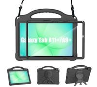 Funda Tablet Samsung Galaxy Tab A11+/A9+ Niños 11 Pulgadas 2025/2023, Sonlaryin Ligera a Prueba de Golpes Funda Tablet con Pantalla Incorporada Bandolera y Soporte para Asa, Negro