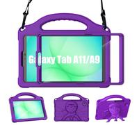Funda Tablet Samsung Galaxy Tab A11/A9 Niños 8.7 Pulgadas 2025/2023, Sonlaryin Ligera a Prueba de Golpes Funda Tablet con Pantalla Incorporada Bandolera y Soporte para Asa, Morado