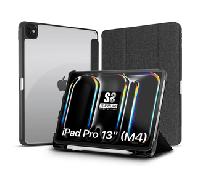 Subblim Funda Clear Shock iPad Pro 13" M4 – Absorción golpes, 2 ángulos, ranura Apple Pencil Negra