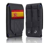 Funda táctica negra impermeable Molle para teléfono celular, resistente para iPhone 11, 12, 13 Pro Max, Samsung S22, S21, S20, FE, Note 20, A02S, menos de 6.7 pulgadas, con 1 parche de bandera de