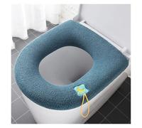 Funda Tapa Vater 1 funda de asiento de inodoro universal cálida de invierno, lavable, accesorio de baño, funda de asiento de inodoro de punto de color sólido en forma de O(Thick green)