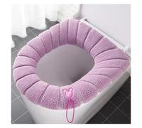Funda Tapa Vater 1 funda de asiento de inodoro universal cálida de invierno, lavable, accesorio de baño, funda de asiento de inodoro de punto de color sólido en forma de O(Pink)