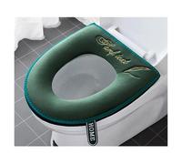 Funda Tapa Vater Funda de asiento de inodoro for invierno, cálida y, for baño, lavable, extraíble, con cremallera y tapa abatible, resistente al agua, for uso doméstico(Green)