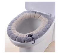 Funda Tapa Vater Funda de asiento de inodoro universal, cálida y for el invierno, for baño, lavable, extraíble, con cremallera y tapa abatible, con asa for el hogar(Color-02)