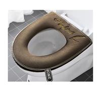 Funda Tapa Vater Funda de asiento de inodoro universal, cálida y for invierno, for baño, lavable, extraíble, con cremallera y tapa abatible, resistente al agua, for uso doméstico(Brown)