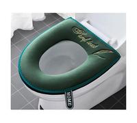 Funda Tapa Vater Funda de asiento de inodoro universal, cálida y for invierno, for baño, lavable, extraíble, con cremallera y tapa abatible, resistente al agua, for uso doméstico(Green)