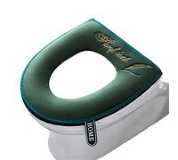 Funda Tapa Vater Funda universal for asiento de inodoro, cálida y, for invierno, lavable, extraíble, con cremallera y tapa abatible, resistente al agua.(Green-Zipper)