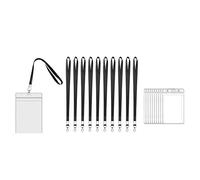 Funda Tarjeta Identificación, 10pcs Funda de Tarjeta con Cordón de Cuello,Funda de Tarjeta de Identificación Transparente Impermeables,para Oficina, Estudiante,Exposición y Negocios