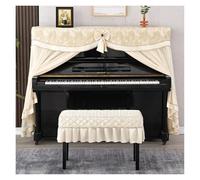 Funda Teclado Funda de piano de tela moderna con encaje, funda antipolvo for piano, todo incluido, funda dividida for piano, tela for banco de piano(Beige,58x38cm Chair)