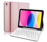 Funda Teclado iPad 10 Gen 2022 10.9 Pulgadas /11 Gen 2025 11 Pulgadas, Funda Teclado Español Ñ Bluetooth Desmontable para iPad 10 Generación 2022/11 Generación A16 2025 (10.9/11 Pulgada), Rosa
