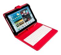 funda + teclado micro usb 9-10.1 silver ht rojablanco