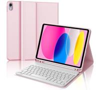 Funda Teclado para iPad A16 de 11ª Generación 2025/10ª Generación 2022, AZERTY francés Funda Teclado Bluetooth Magnética Desmontable con Portalápices para iPad 10/11eme Gén de 10,9/11 pulgadas, Rosa
