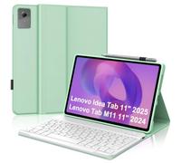 Funda teclado para Lenovo Idea Tab 11 pulgadas 2025/Lenovo Tab M11 11 | Con teclado delgado magnético desmontable Bluetooth y funda de TPU suave con soporte para bolígrafo para oficina/estudio