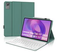 Funda teclado para Lenovo Idea Tab 11 pulgadas 2025/Lenovo Tab M11 11 | Con teclado delgado magnético desmontable Bluetooth y funda de TPU suave con soporte para bolígrafo para oficina/estudio