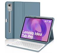 Funda teclado para Lenovo Idea Tab Pro 12.7 pulgadas 2025 (TB-373FU/TB | Con teclado delgado magnético extraíble Bluetooth y funda de TPU suave con soporte para bolígrafo para oficina/estudio