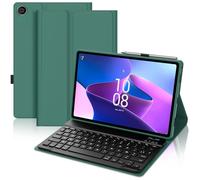 Funda teclado para Lenovo Tab M10 3e Gén de 10,1 pulgadas, AZERTY francés funda teclado Bluetooth magnético desmontable con soporte para tablet Lenovo Tab M10 3eme Gén 10,1" 2022, verde oscuro