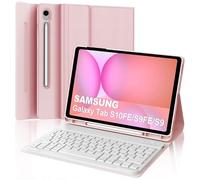Funda Teclado para Samsung Galaxy Tab S10 FE/S9 FE 10.9"/S9 11", AZERTY francés Funda Teclado Bluetooth Desmontable con Portalápices para Samsung Galaxy Tab S10 FE 2025/S9 FE/S9 2023, Rosa