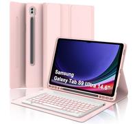 Funda teclado para Samsung Galaxy Tab S9 Ultra 14,6", funda teclado Galaxy Tab S9 Ultra 2023, Bluetooth retroiluminado italiano magnético teclado para Samsung S9 Ultra Tab 14.6 pulgadas 2023, rosa