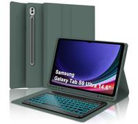 Funda teclado para Samsung Galaxy Tab S9 Ultra 14,6", funda teclado Galaxy Tab S9 Ultra 2023, Bluetooth Layout italiano magnético teclado para Samsung S9 Ultra Tab 14.6 pulgadas 2023, verde