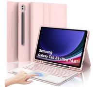 Funda teclado para Samsung Galaxy Tab S9 Ultra 14,6", funda teclado Galaxy Tab S9 Ultra 2023, Bluetooth Touchpad italiano magnético teclado para Samsung S9 Ultra Tab 14.6 pulgadas 2023, rosa