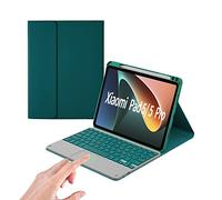 Funda Teclado para Xiaomi Mi Pad 5/5 Pro Magnético Desmontable Inalámbrico Trackpad 7 Colors Backlit PU Cuero Funda Teclado para Xiaomi Mi Pad 5/5 Pro 11 Pulgada, QWERTY (MiPad 5, Green)