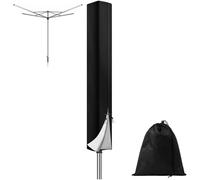 Funda Tendedero Exterior con Cremallera y Cordón Apretar, Funda Protectora Impermeable Resistente, Cubierta Rotativa Líneas Lavado Portátil, Cubierta para Secadora Ropa Giratoria (15x15x160 cm)