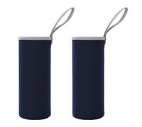 Funda térmica aislada para botella de agua, bolsa protectora para botellas deportivas, funda de neopreno con asa para acampar al aire libre, senderismo, viajes (1000 ml, negro)